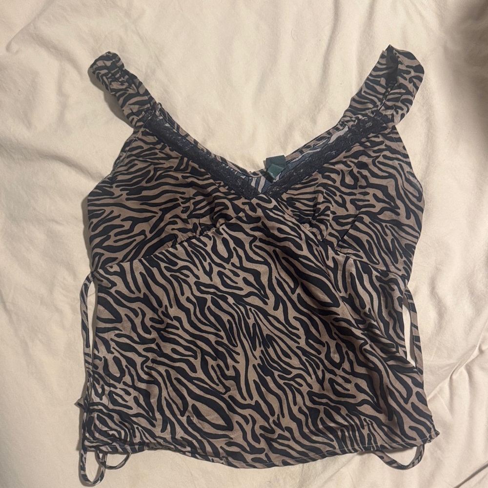 Wild Fable Black and Tan Zebra Camisole